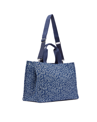 BORSA GRANDE IN DENIM ANIMALIER BLU 2A6026D3200 78365 LIU JO 