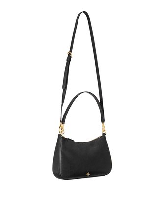 BORSA IN PELLE NERA TRATTEGGIATA " DANNY MEDIA " 431883768 008 RALPH LAUREN 