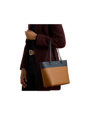 BORSA IN VERA PELLE " KARLY " - CUOIO NAVY 431934895 009 RALPH LAUREN 