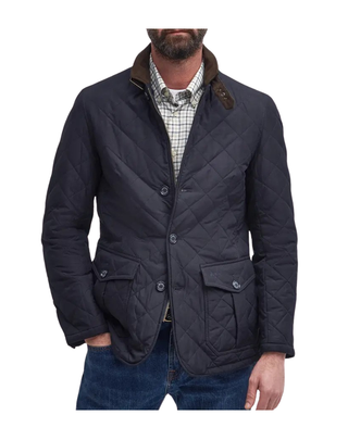 GIACCA UOMO TRAPUNTATA " LUTZ " - NAVY MQU0508 NY71 BARBOUR 