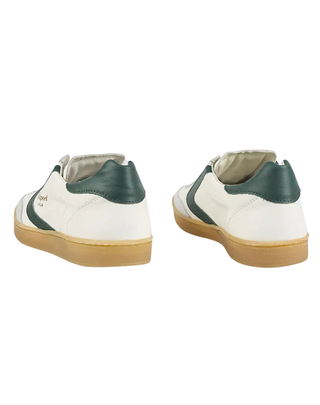 SNEAKERS UOMO IN PELLE "OLIMPIA CLASSIC" - WHITE/EVERGREEN
