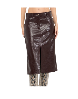GONNA IN SIMIL PELLE EFFETTO GLOSSY - TESTA DI MORO UF5232E1038 X0722 LIU JO 