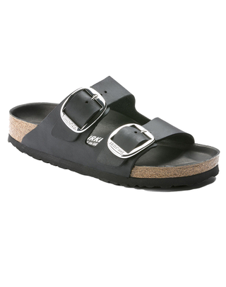 SANDALO PIANTA STRETTA "ARIZONA BIG BUCKLE" PELLE OLIATA - NERO 1011075 BLACK BIRKENSTOCK 