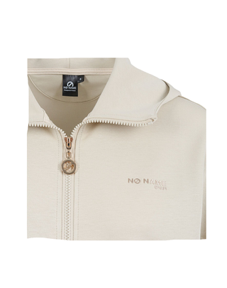 FELPA FULL ZIP CON CAPPUCCIO DONNA WILLO - BEIGE WILLO ZPED HOODIE BEIGE NO NAME 