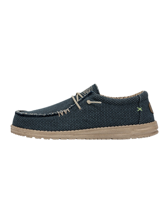 MOCASSINO IN TELA UOMO " WALLY BRAIDED"- BLUE NIGHT HD.40003 4NM HEY DUDE 