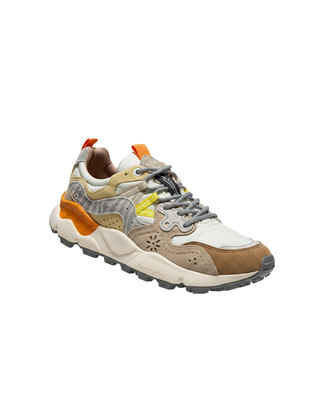 SNEAKERS UNISEX YAMANO 3 CON INSERTI ZEBRATI - BROWN CREAM ORANGE 001-2017818-63 4D71 FLOWER MOUNTAIN 