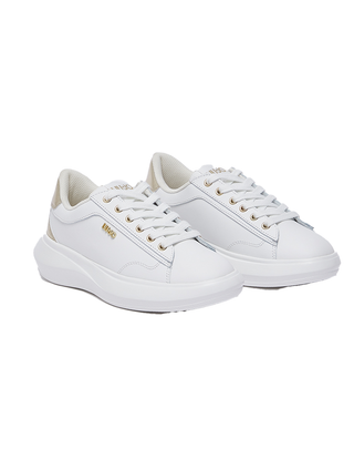 SNEAKER DONNA IN PELLE BIANCA CON INSERTI ORO BA6069PX CASPER01 LIU JO SHOES 
