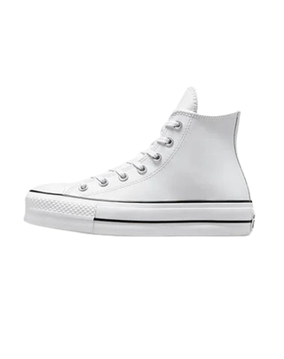 SNEAKERS DONNA " CHUCK TAYLOR PLATFORM LEATHER " BIANCA 561676C WHITE CONVERSE 