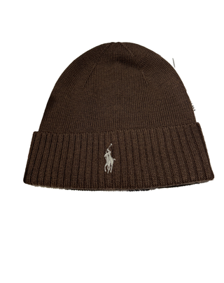 ZUCCOTTO IN PURA LANA CON LOGO - MARRONE 710886137 018 RALPH LAUREN 