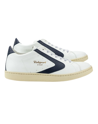 SNEAKERS UOMO IN NAPPA "TOURNAMENT" BIANCO/BLU VT1237M BIANCO BLU VALSPORT 