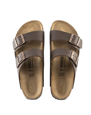 SANDALO DOPPIA FASCIA " ARIZONA " IN BIRKO-FLOR® - DARK BROWN