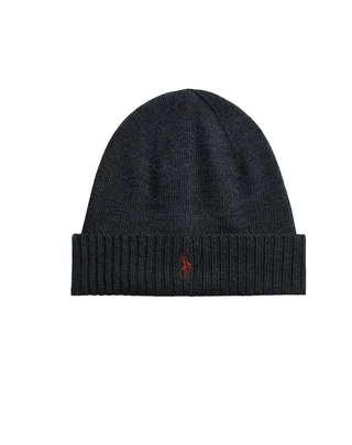 ZUCCOTTO IN PURA LANA CON LOGO - DARK GREY 710886137 004 RALPH LAUREN 
