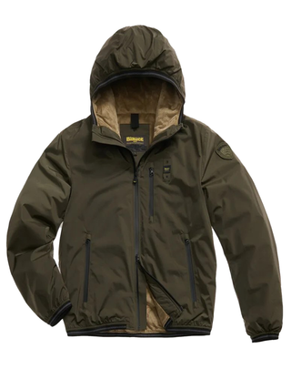 GIUBBINO UOMO " DEVON " CON INTERNO ECO PELLICCIA RASATA - VERDE BOSCO 25WBLUC11083 670 BLAUER 