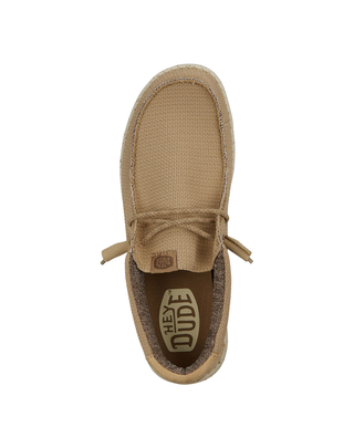 MOCASSINO UOMO " WALLY SPORT MESH" - TAN/WHITE HD.40403 25W HEY DUDE 