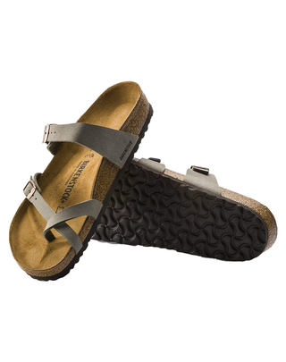 INFRADITO MAYARI IN BIRKO-FLOR NUBUCK STONE 071071-N STONE BIRKENSTOCK 