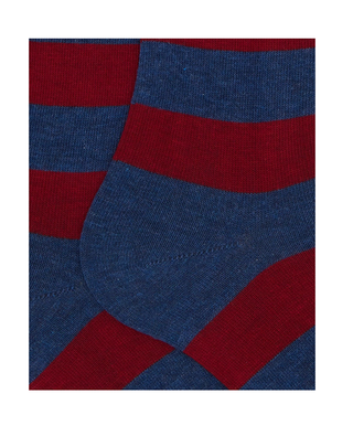 CALZE LUNGHE UOMO BICOLOR A RIGHE - BLU ROSSO AP103349 10627 GALLO 