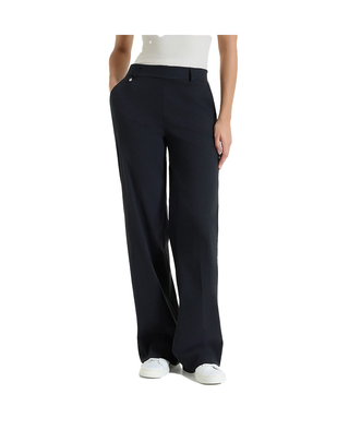PANTALONE A GAMBA LARGA IN TESSUTO SUPER FRESH - NERO DP23P4 020 RAGNO 