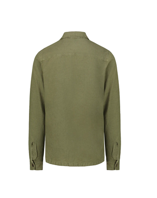 GIACCA CAMICIA " ACADIAN " IN MISTO COTONE LINO - VERDE MILITARE ACADIA MI BL'KER 
