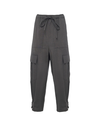 PANTALONE DONNA CARGO IN TESSUTO FLUIDO GRIGIO P173PU MA006 MANILA GRACE 