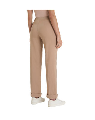 PANTALONE DA DONNA DRITTO CON TASCHE IN SUPER NATURAL - WARM TAUPE DP79PL B29 RAGNO 