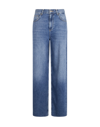 JEANS DONNA WIDE LEG CON ORLO SFRANGIATO