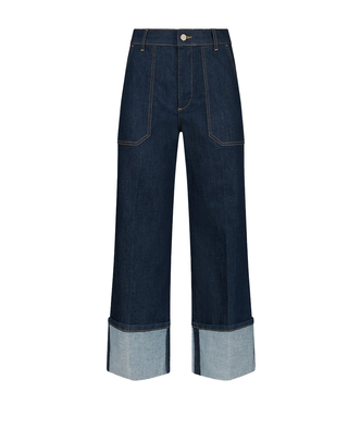 JEANS DONNA STRAIGHT CON RISVOLTO IN DENIM SCURO UF5184D4925 77000 LIU JO 