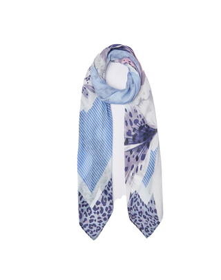 FOULARD 120X120 STAMPA ORCHIDEA - AZZURRO 2A6050T2738 53932 LIU JO 