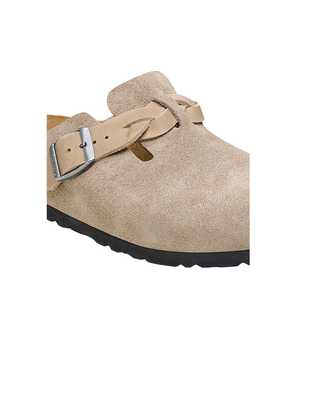 SABOT DONNA "BOSTON BRAIDED" IN PELLE SCAMOSCIATA TAUPE 1026694-S TAUPE BIRKENSTOCK 