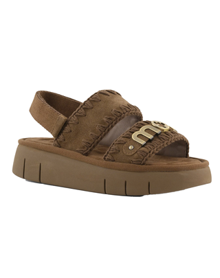 SANDALO IN PELLE SCAMOSCIATA MONOCROM - NUT BROWN 531001A NUTBR MOU 