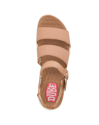 SANDALO DONNA CON PLATFORM " DELRAY BUCKLE CLASSIC " - TAN