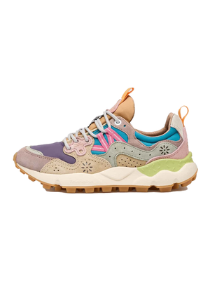 SNEAKERS " YAMANO 3 WOMAN " BEIGE - VIOLA 001-2017817-01 1M42 FLOWER MOUNTAIN 