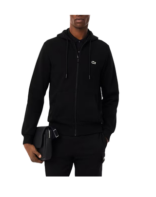 FELPA INVERNALE UOMO FULL ZIP  CON CAPPUCCIO - NERO SH9626 031 LACOSTE 