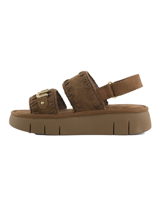 SANDALO IN PELLE SCAMOSCIATA MONOCROM - NUT BROWN 531001A NUTBR MOU 