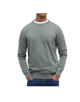 MAGLIONE UOMO IN COTONE PIMA - AGAVE GREEN MKN0932 GN49 BARBOUR 