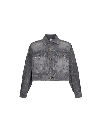 GIACCA JEANS CON STRASS - GRIGIO UF5088D5020 88281 LIU JO 