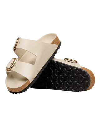ARIZONA IN PELLE VERNICE A FIBBIA GRANDE - AVORIO 1031873-S HEX SHINE OYSTER BIRKENSTOCK 