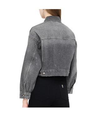 GIACCA JEANS CON STRASS - GRIGIO UF5088D5020 88281 LIU JO 