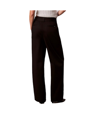 PANTALONI DONNA IN TWILL DI COTONE CON CINTURA - NERO LV044D639G UB1 CALVIN KLEIN 