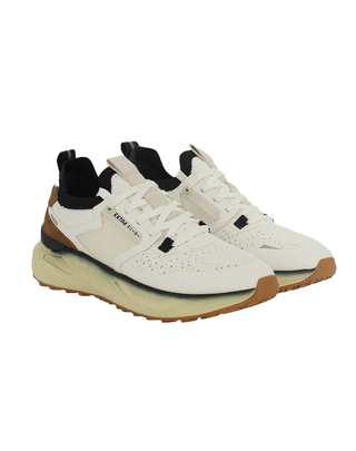 SNEAKERS UOMO KAIZEN 3.01 - BIANCO CON NERO E MARRONE 120200 U ExTR4 