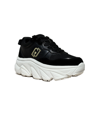 SNEAKERS DONNA CON PLATFORM IN PELLE E SUEDE - NERO BF5061 22222 LIU JO SHOES 