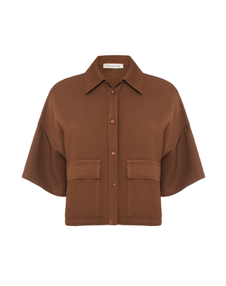 CAMICIA DA DONNA CROPPED - CACAO C090RU MA143 MANILA GRACE 