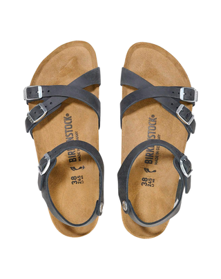 SANDALO DONNA KUMBA IN PELLE OLIATA - BLACK 1021487-S BLACK BIRKENSTOCK 