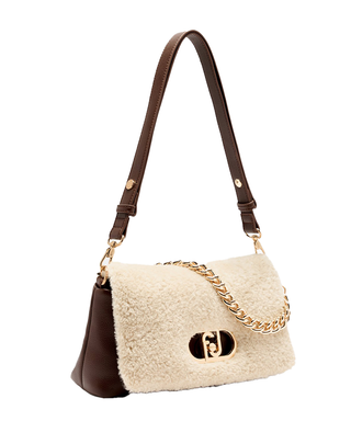 BORSA MEDIA IN ECO PELLE E TEDDY - TESTA DI MORO AF5138E0692 90912 LIU JO 