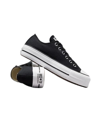 SNEAKERS DONNA CON PLATFORM IN TELA - NERO