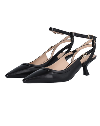 SCARPE DECOLLETE IN PELLE CON TACCO BASSO - NERO