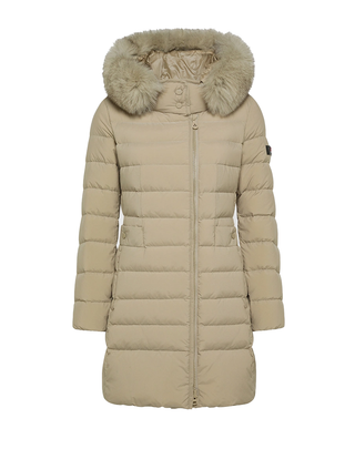 PIUMINO DONNA "SERIOLA ML 06 FUR" LUNGO - BEIGE PED5458 852 PEUTEREY 