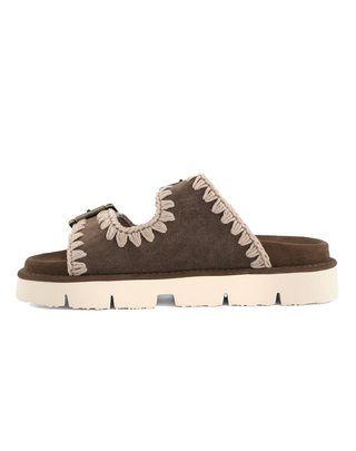 BIO SANDAL CON DOPPIA FIBBIA - DEEP BROWN 461005A DPBRO MOU 