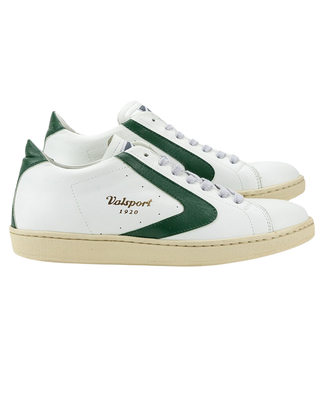 SNEAKERS UOMO IN NAPPA "TOURNAMENT" BIANCO/VERDE VT1246M BIANCO EVERGREEN VALSPORT 