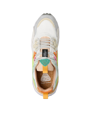 SNEAKERS " YAMANO 3 WOMAN " -  WHITE YELLOW 001-2017817-01 1N21 FLOWER MOUNTAIN 