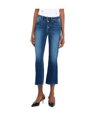 JEANS FLARE CROPPED CON BOTTONI GIOIELLO UF5040D4615 78539 LIU JO 